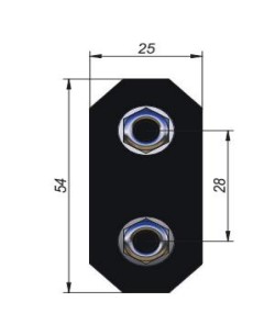 PLAQUE DE FIXATION RIVET A 2 BOULONS