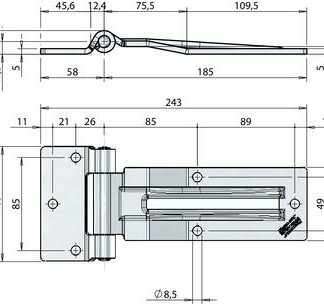 CHARNIERE FRIGORIFIQUE INOX